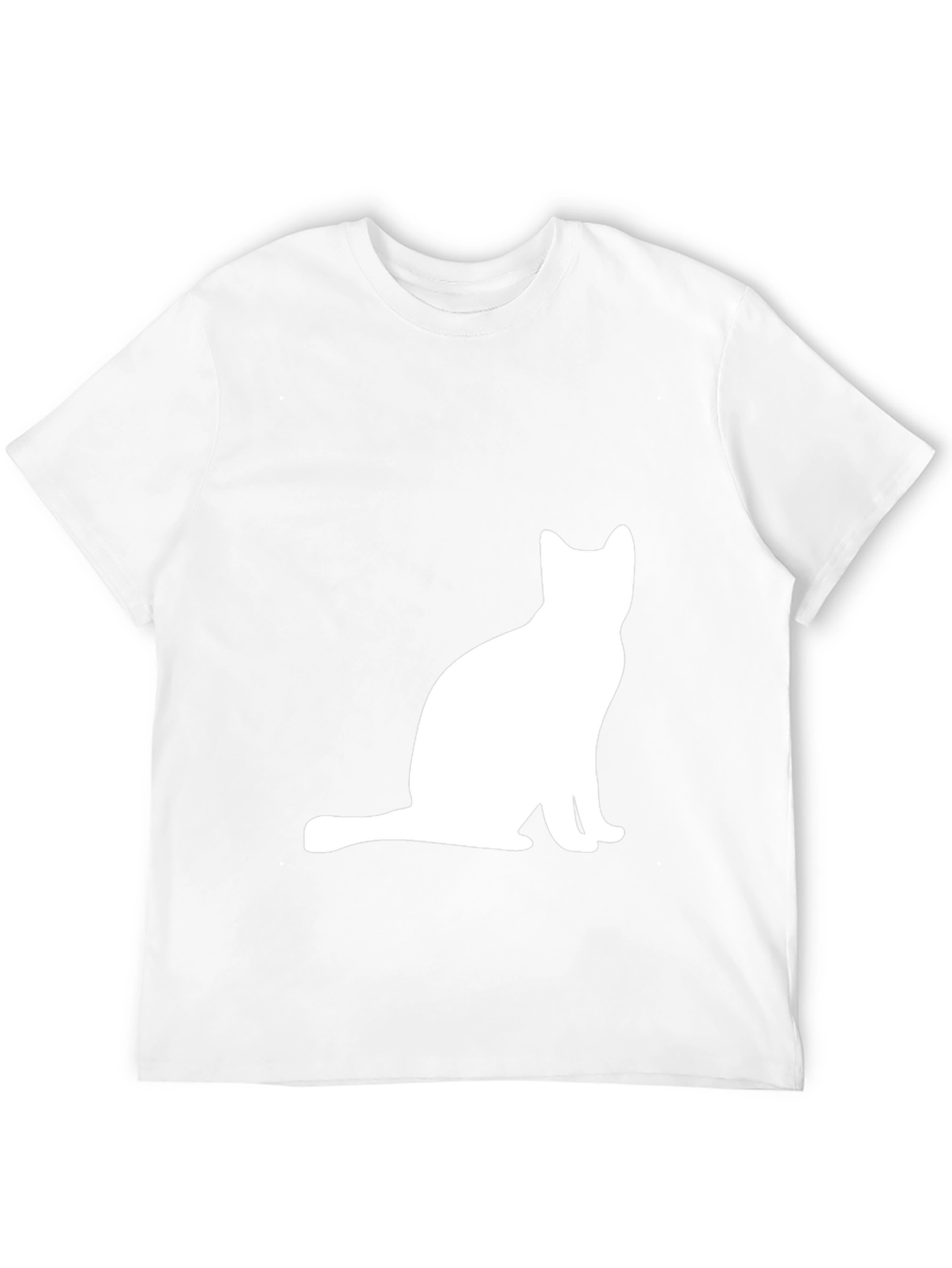Cat Silhouette Graphic Tee - Black