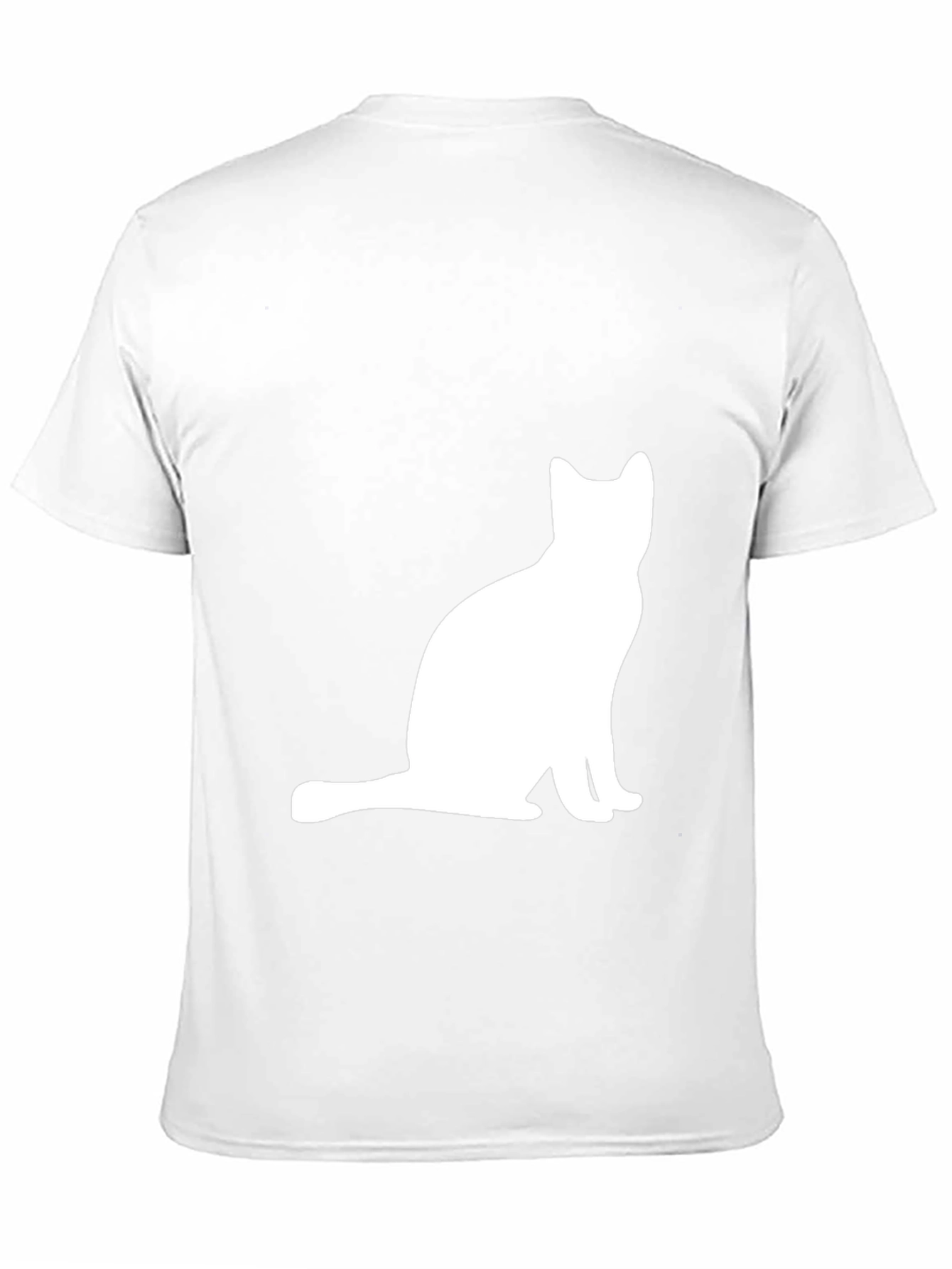 Cat Silhouette Graphic Tee - Black