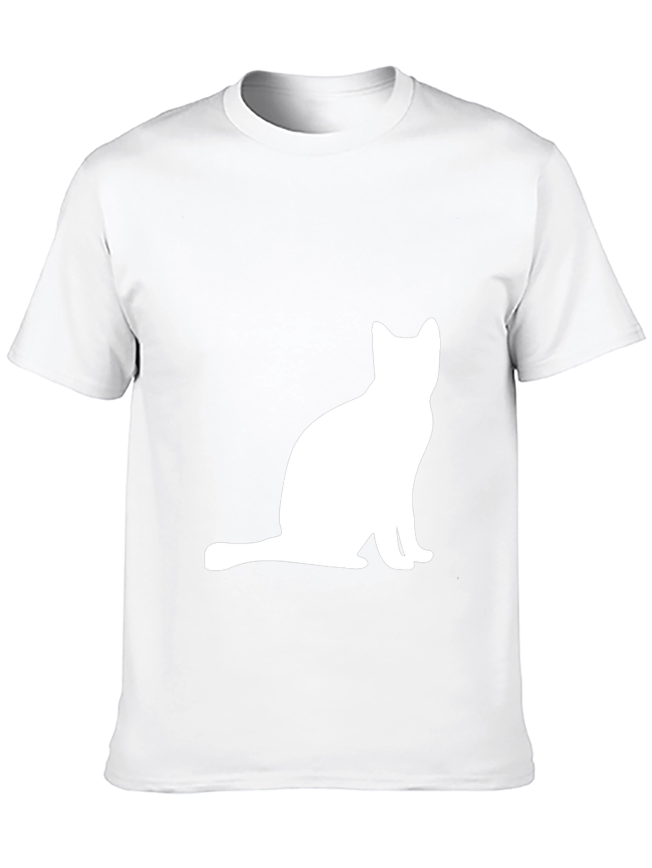 Cat Silhouette Graphic Tee - Black