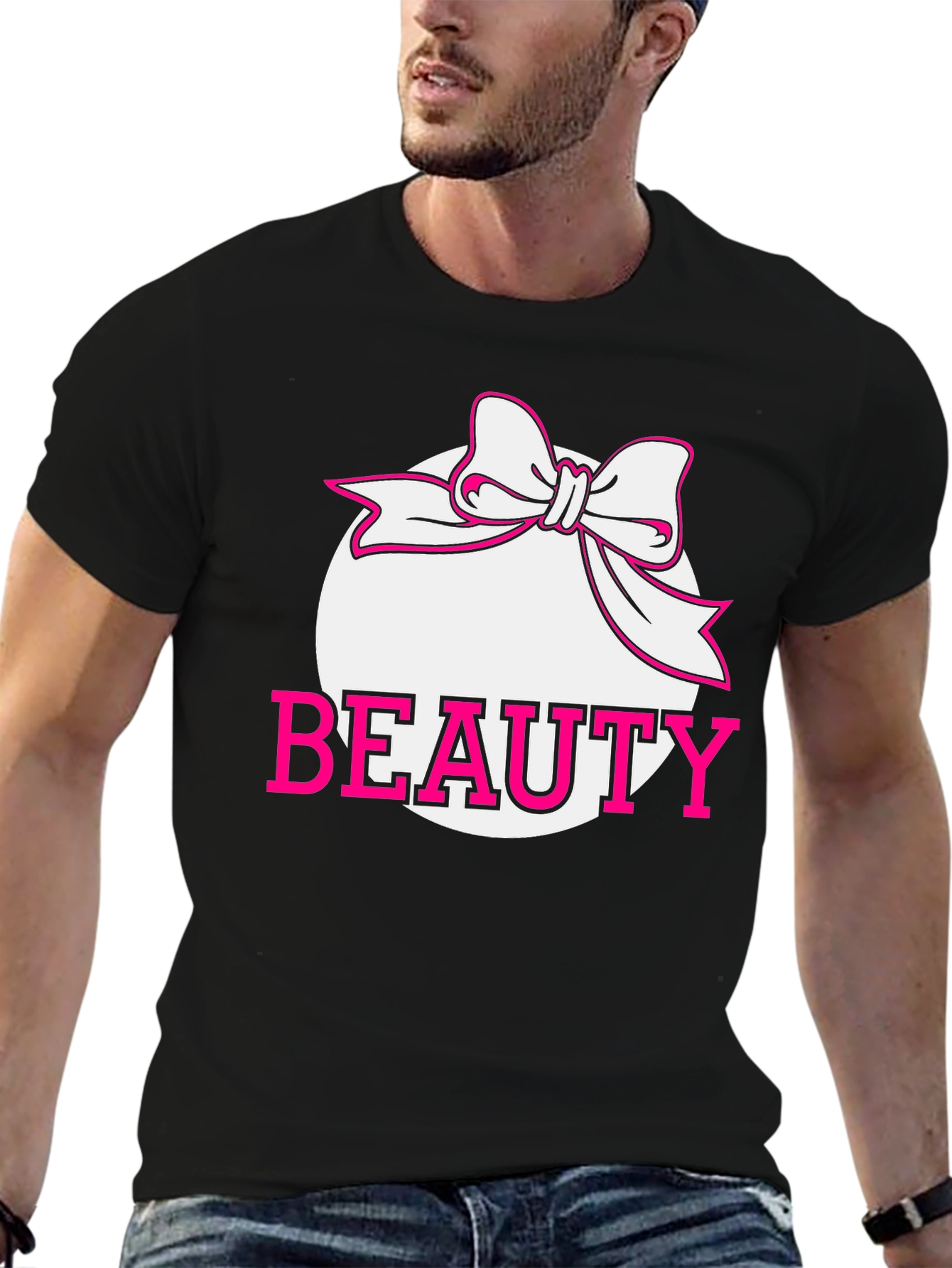 Beauty Bow Graphic Tee - Stylish Black Shirt