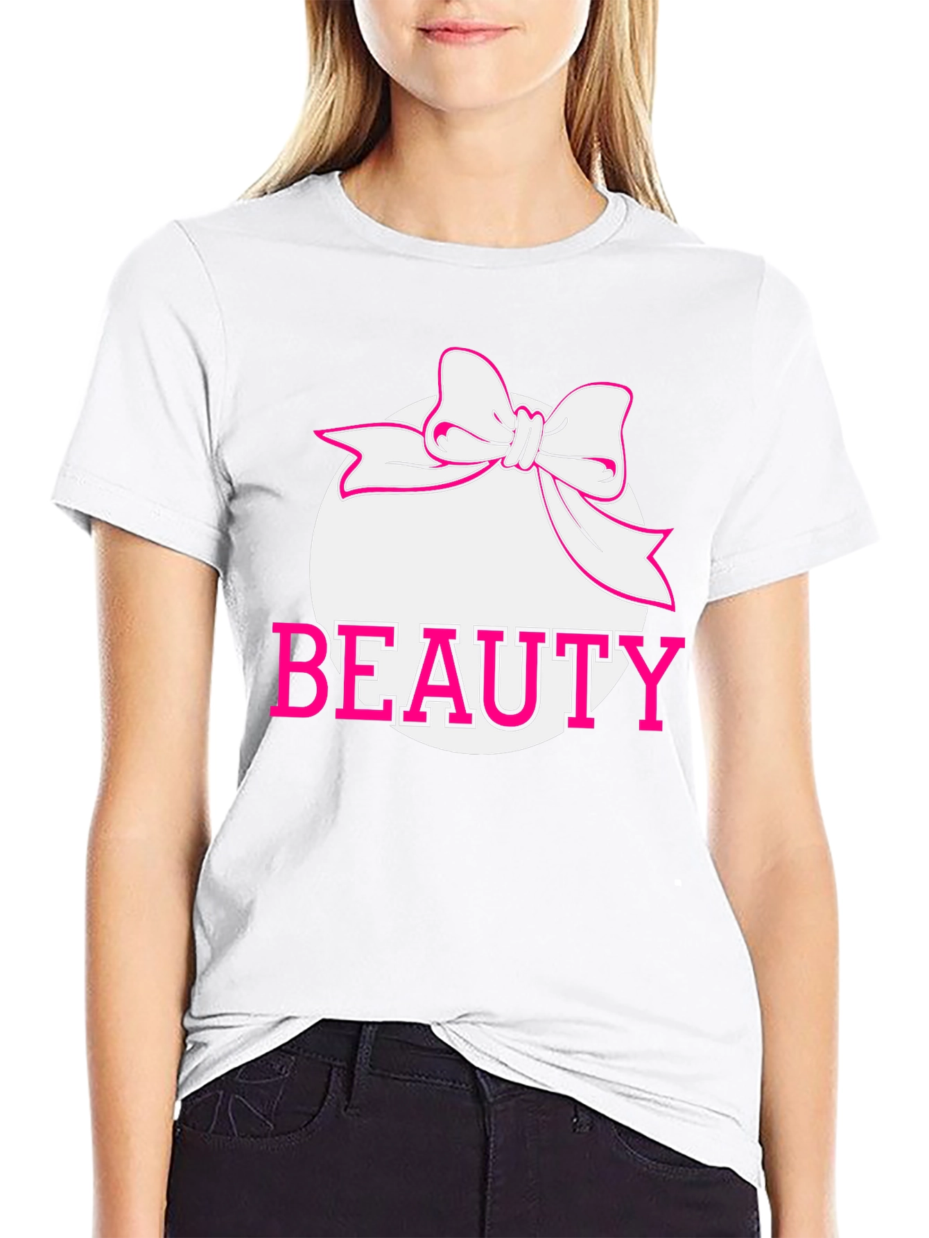 Beauty Bow Graphic Tee - Stylish Black Shirt