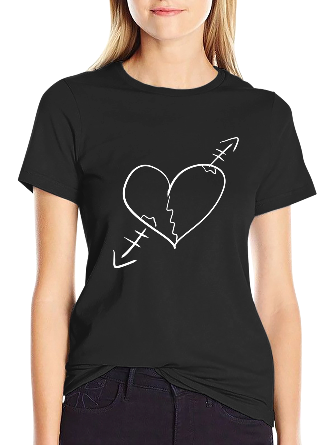 Broken Heart Arrow Tee - Unique Design