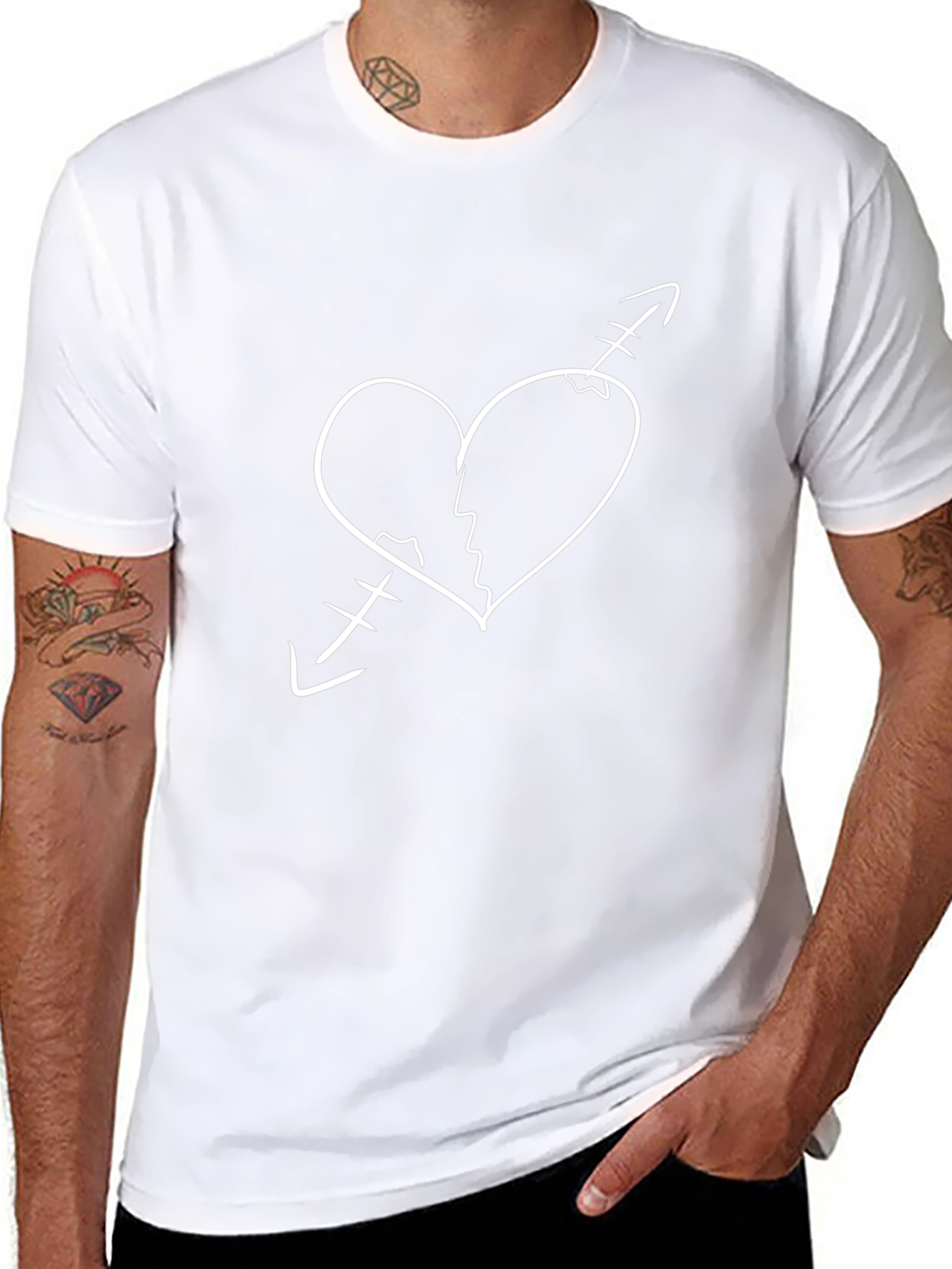 Broken Heart Arrow Tee - Unique Design