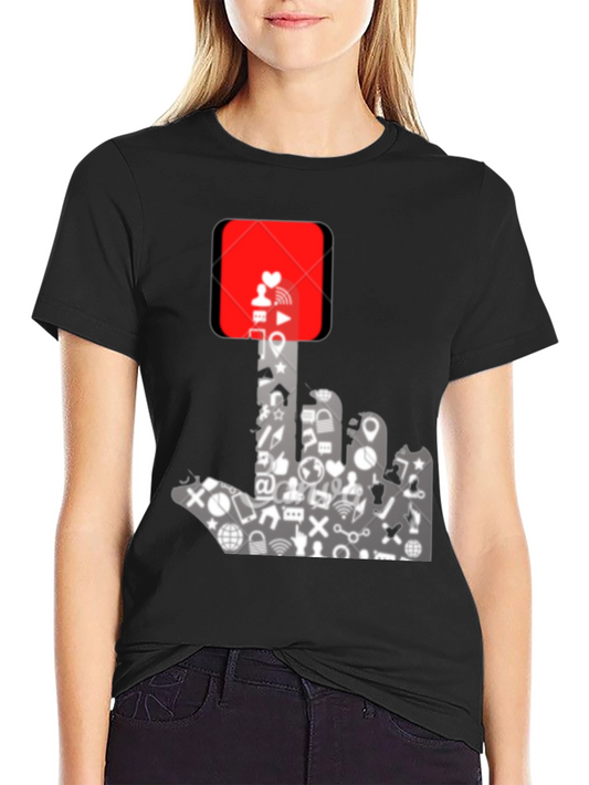 Social Media Hand Gesture Graphic T-Shirt
