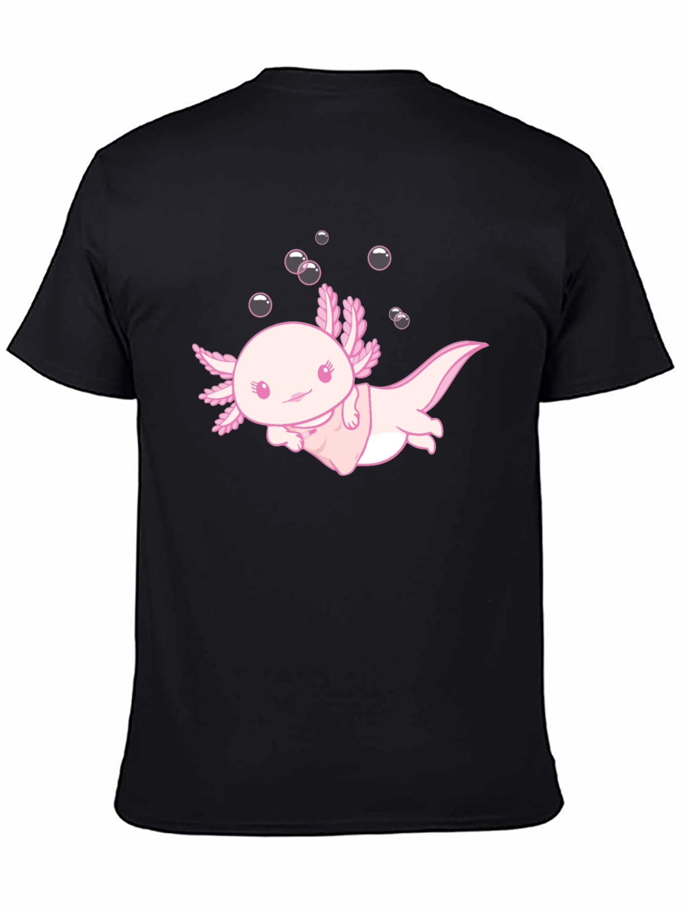 Cute Axolotl Black T-Shirt