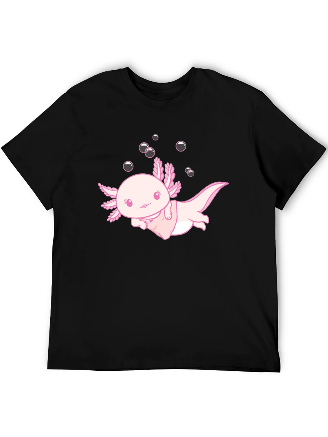 Cute Axolotl Black T-Shirt