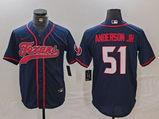 Men's Houston Texans Will Anderson Jr. #51 Navy Player Jerseys