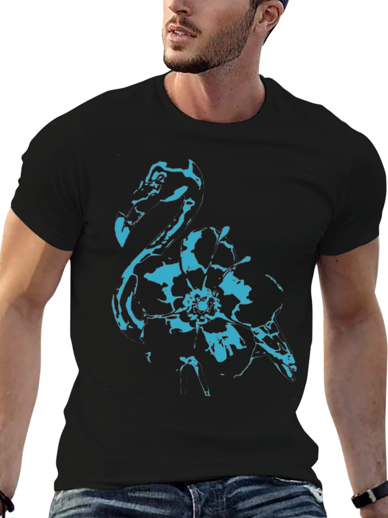 Cool Flamingo Graphic Black T-Shirt