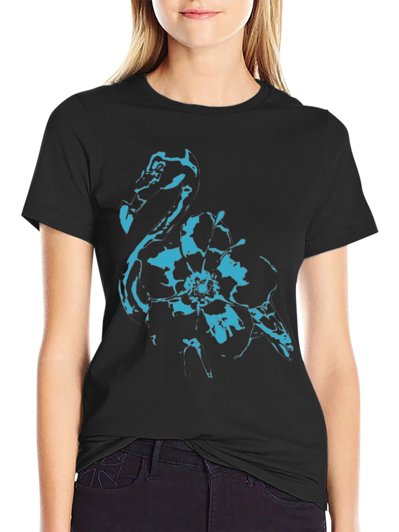 Cool Flamingo Graphic Black T-Shirt