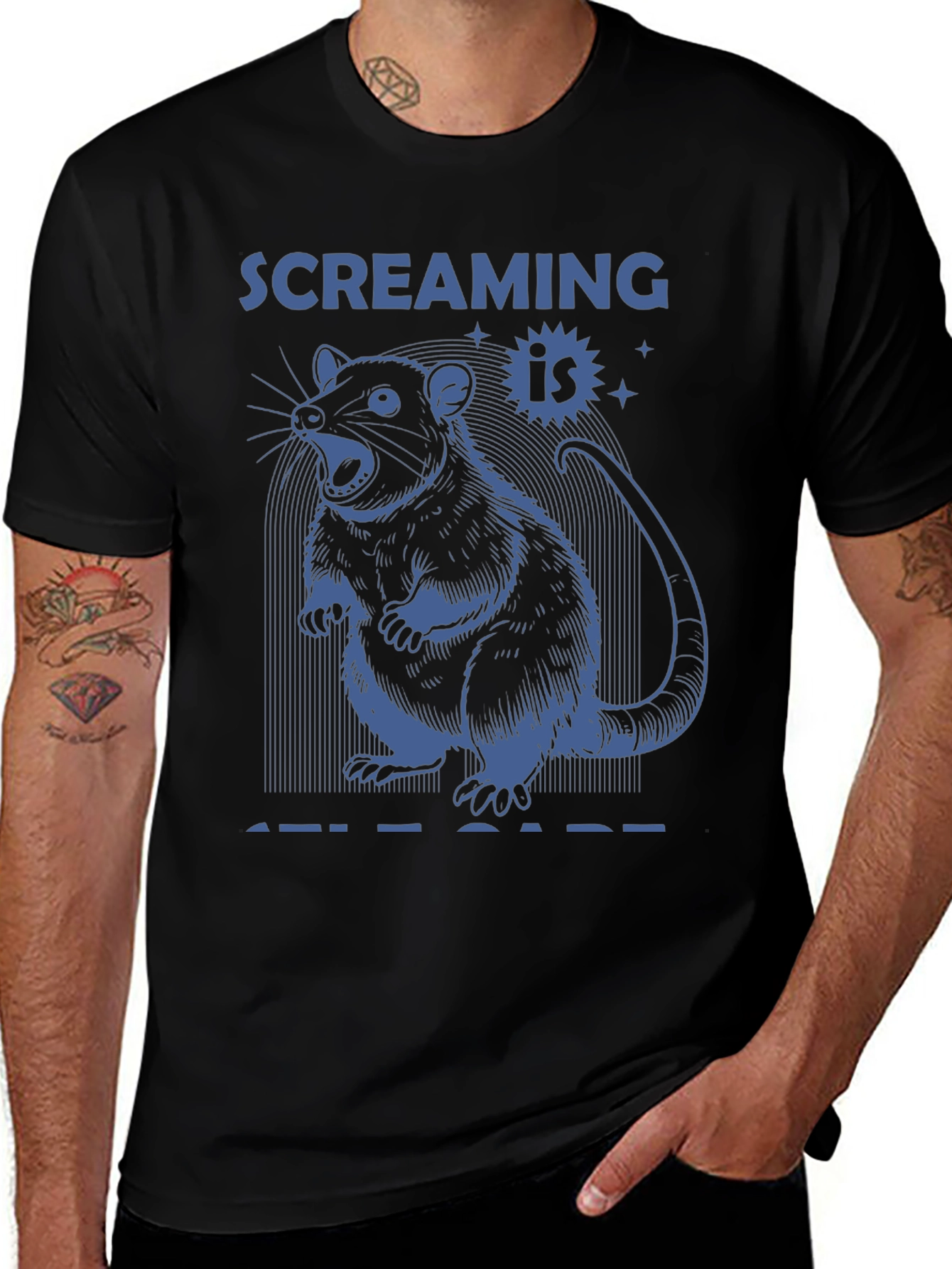 Screaming is Self-Care Rat Graphic Tee