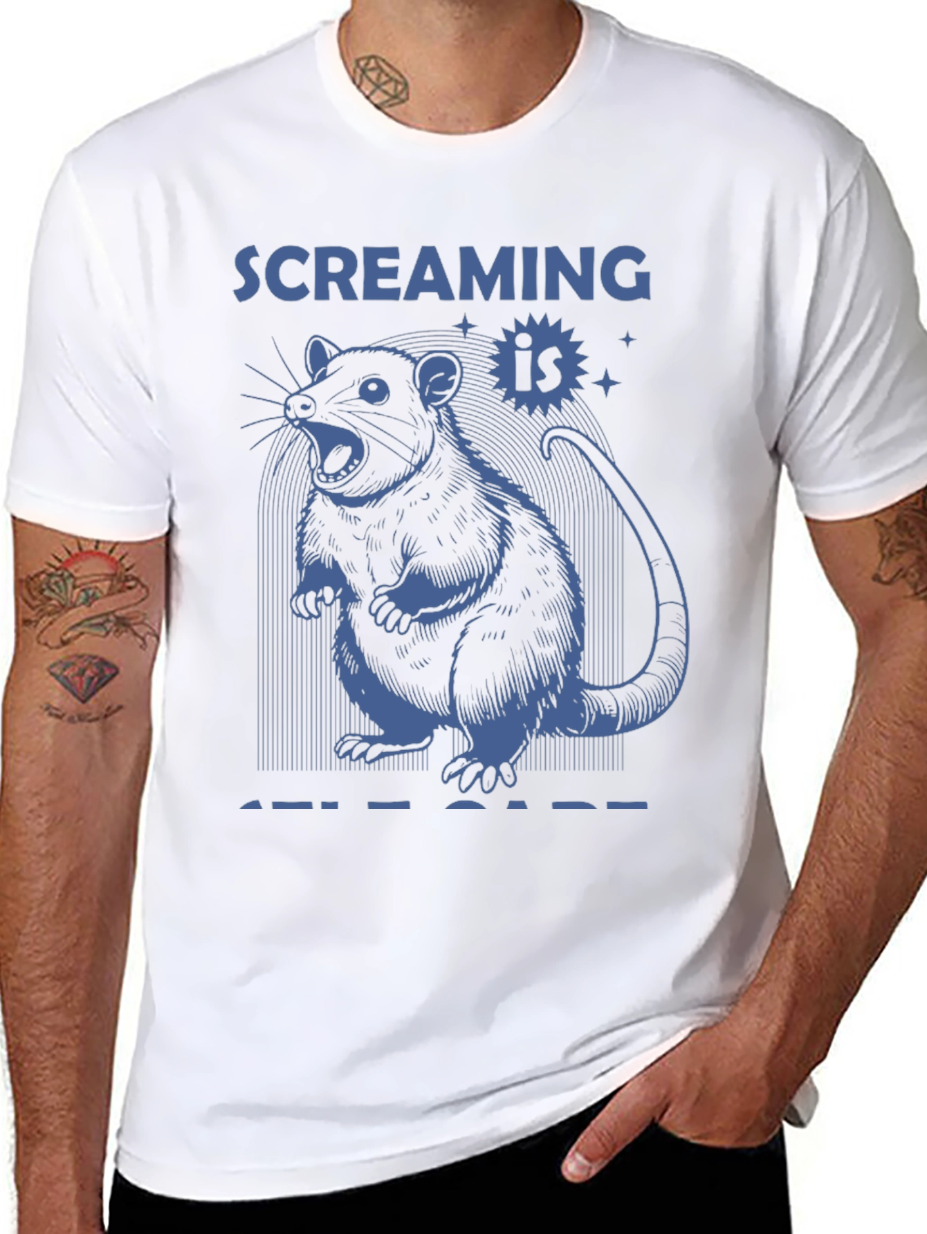 Screaming is Self-Care Rat Graphic Tee