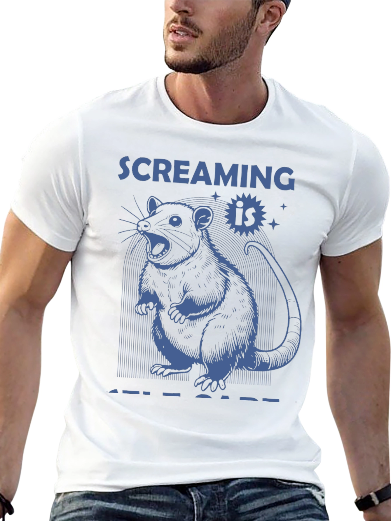 Screaming is Self-Care Rat Graphic Tee