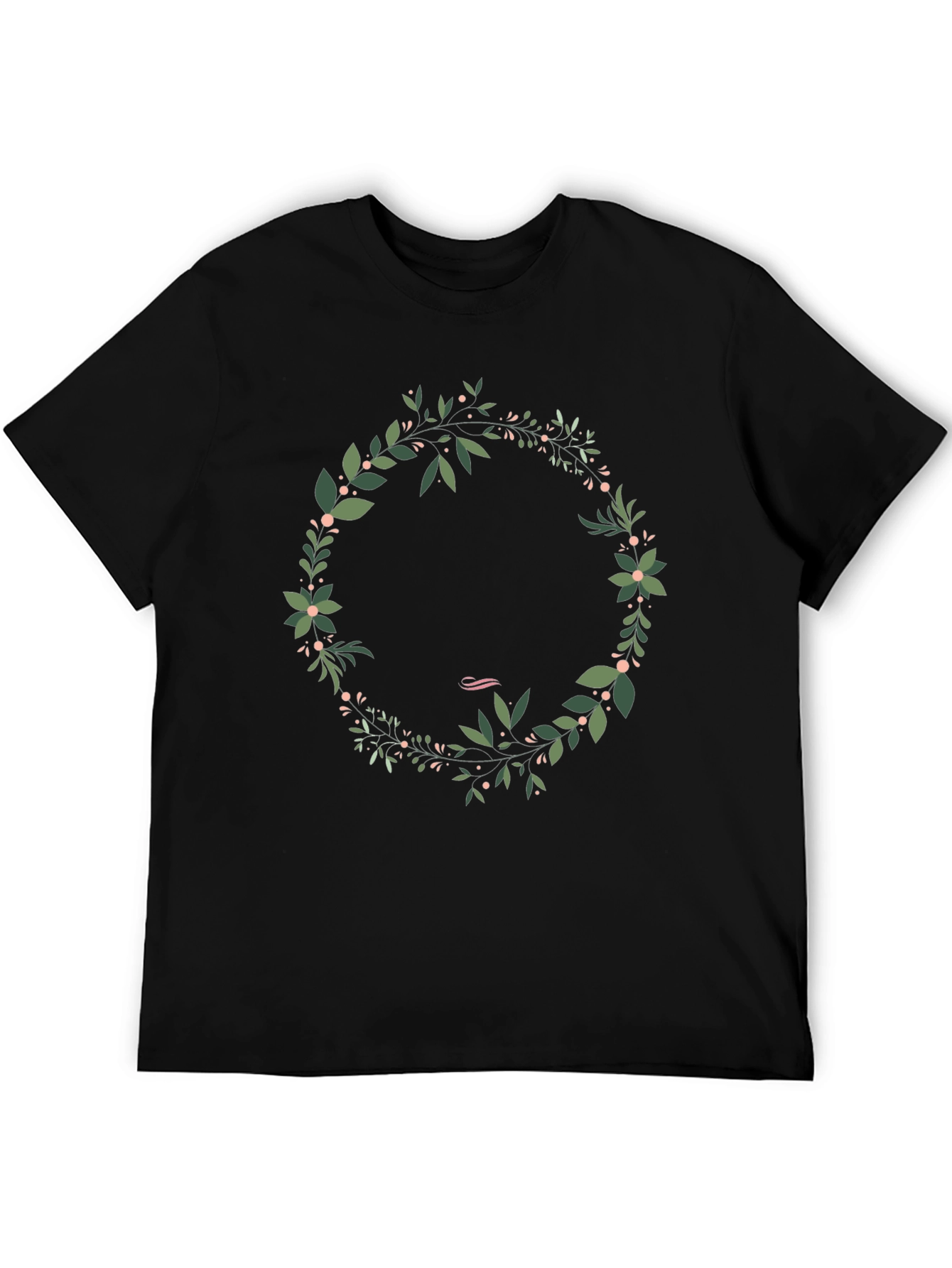 Nature Wreath Graphic Tee - Soft Black