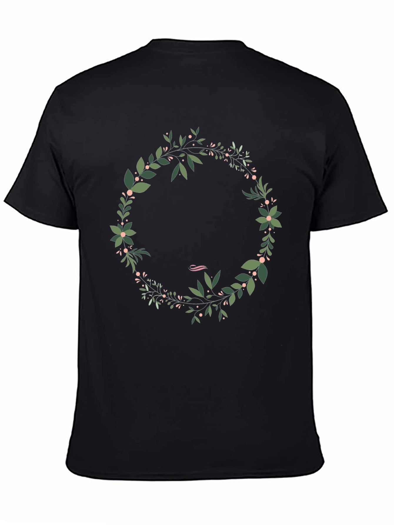 Nature Wreath Graphic Tee - Soft Black