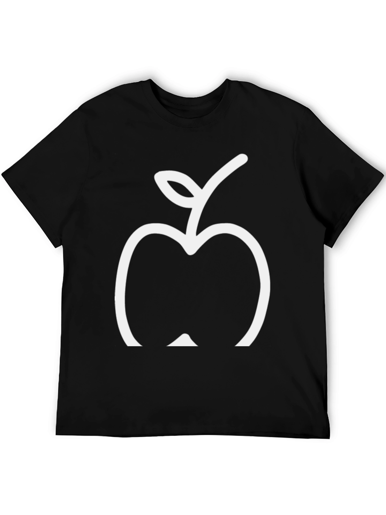 Minimalist Apple Graphic Black T-Shirt
