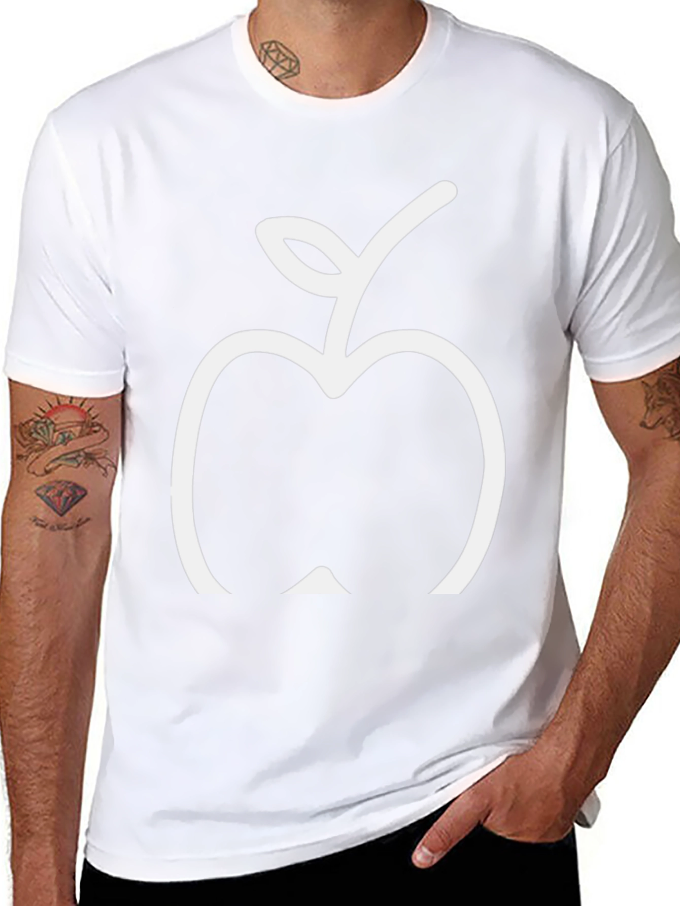 Minimalist Apple Graphic Black T-Shirt