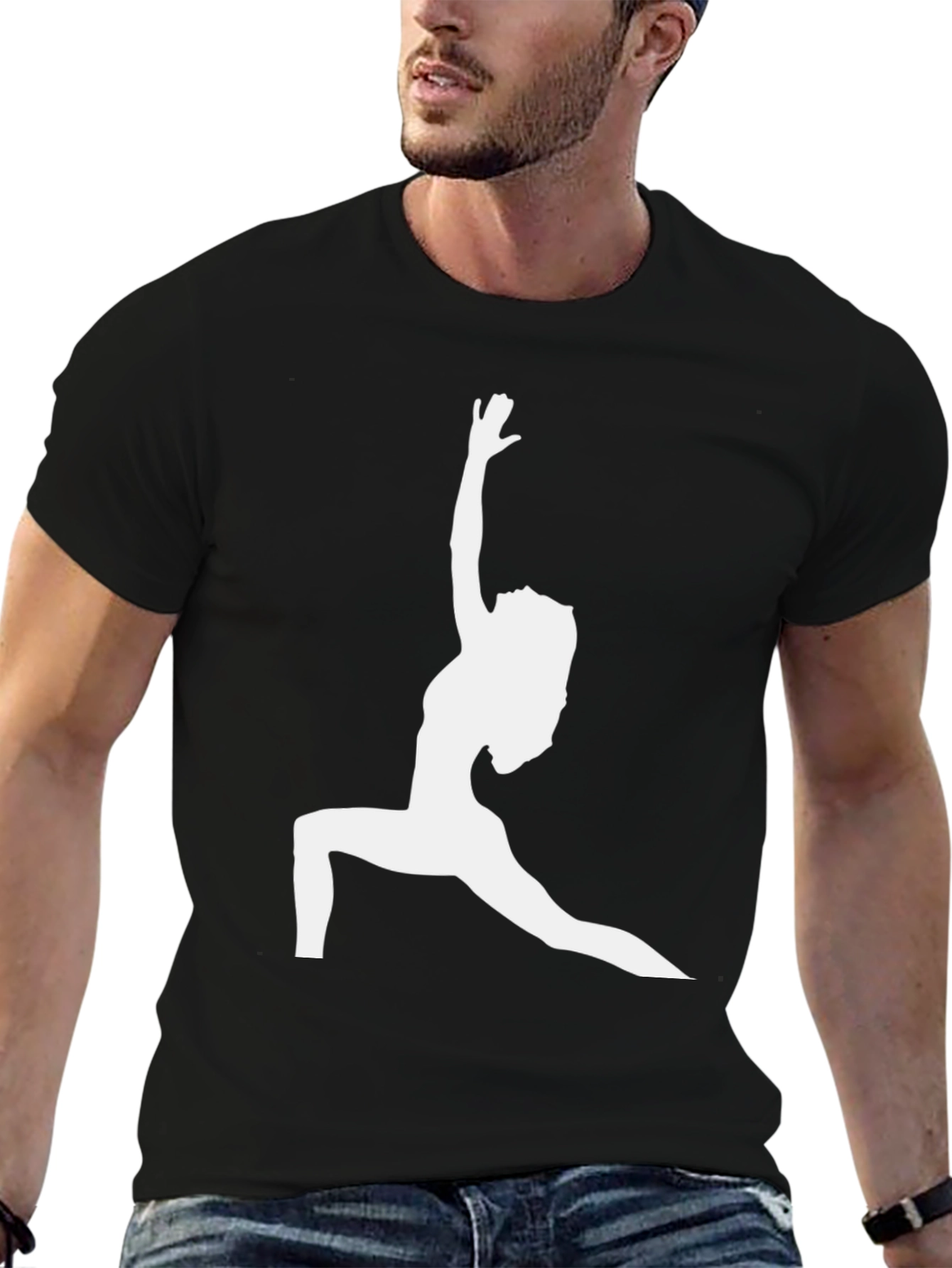 Yoga Silhouette Black T-Shirt