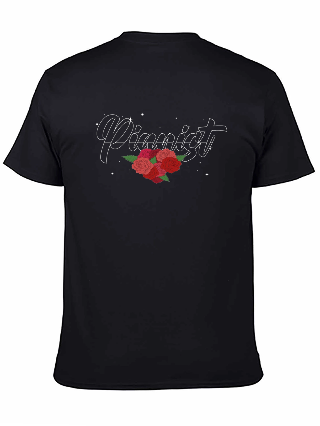 Pianist Rose Black T-Shirt