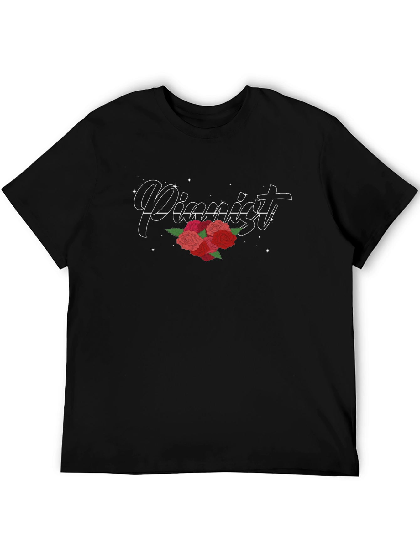 Pianist Rose Black T-Shirt