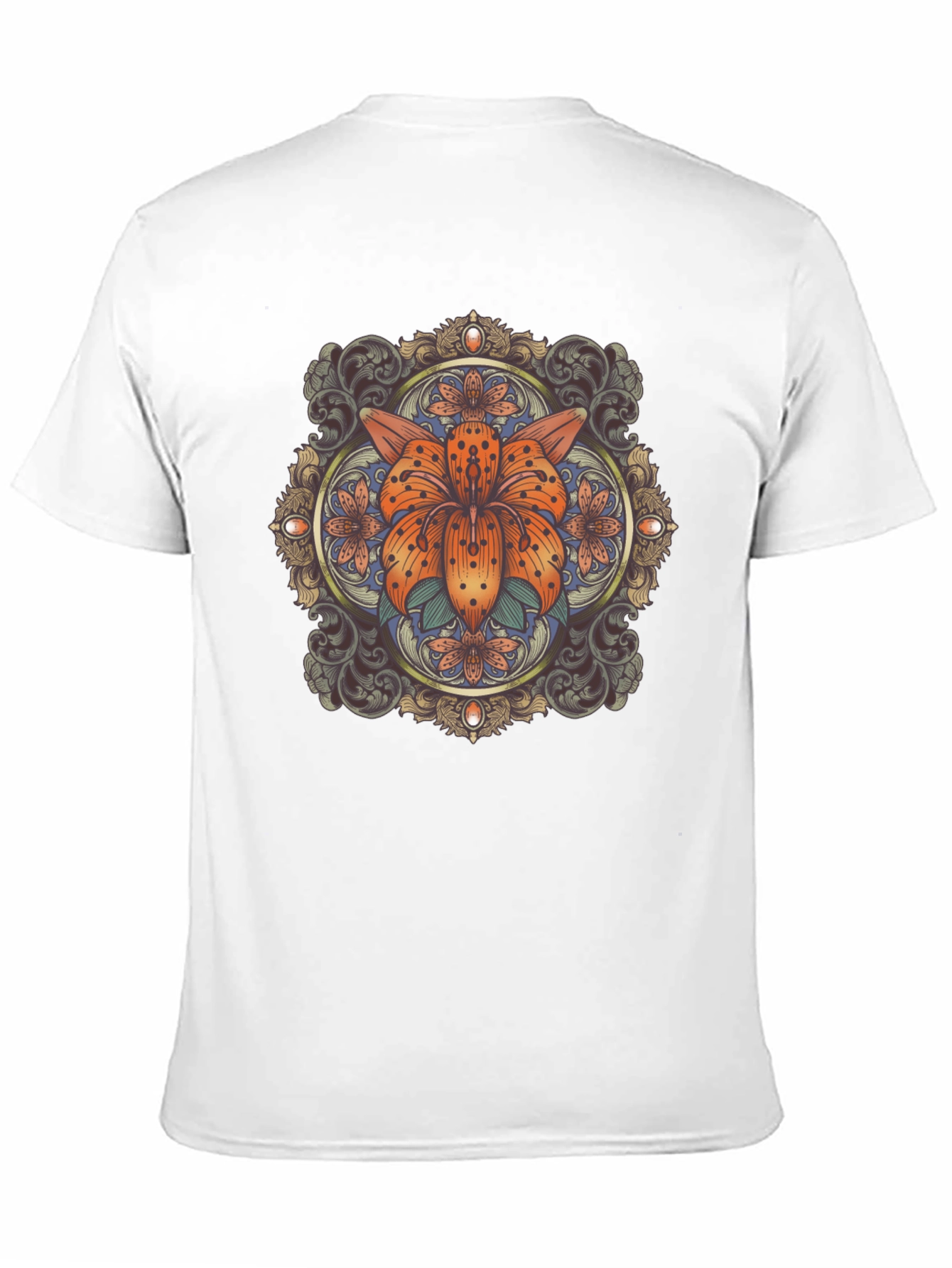 Floral Mandala Graphic Tee - Stylish Black T-Shirt