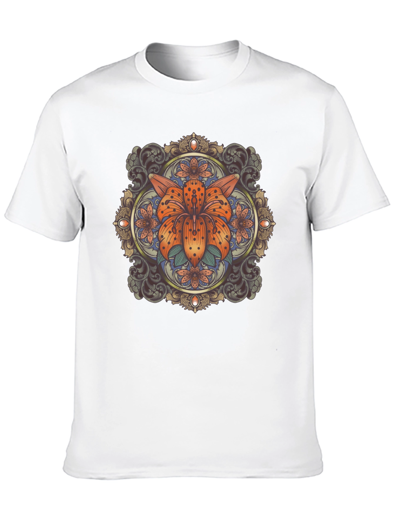Floral Mandala Graphic Tee - Stylish Black T-Shirt