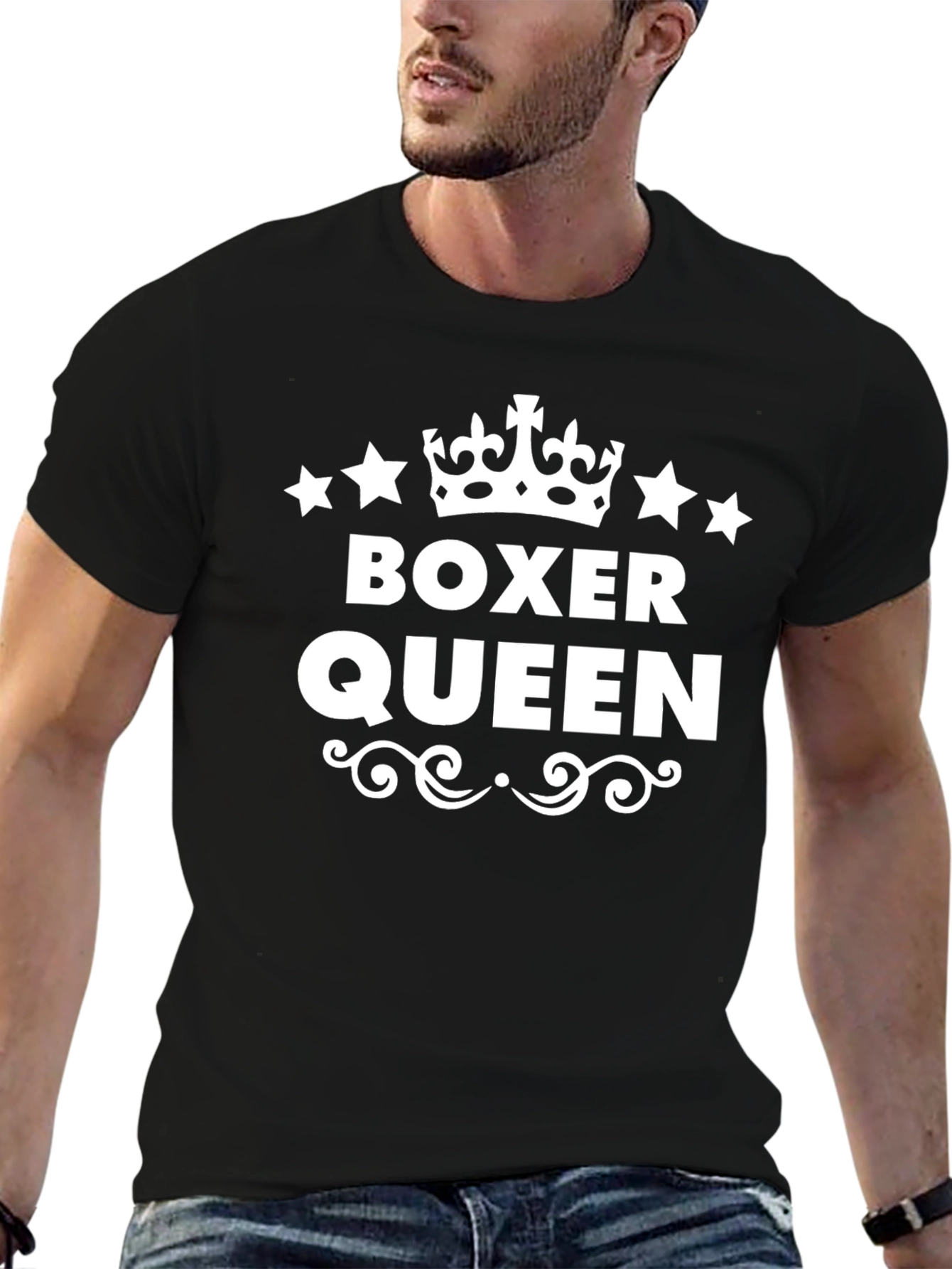 Boxer Queen T-Shirt - Black Graphic Tee