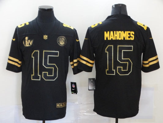 Men's Kansas City Chiefs #15 Patrick Mahomes Black Game Jerseys