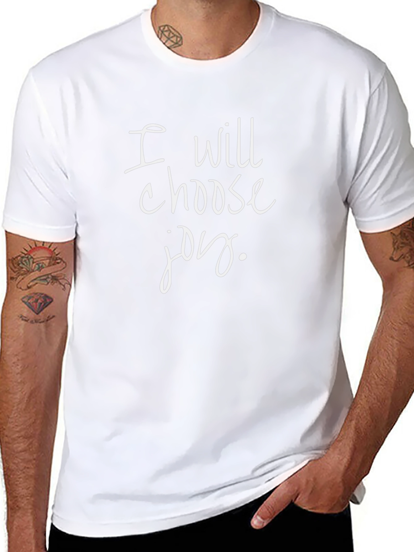 Choose Joy Graphic Tee - Black Cotton Casual Shirt