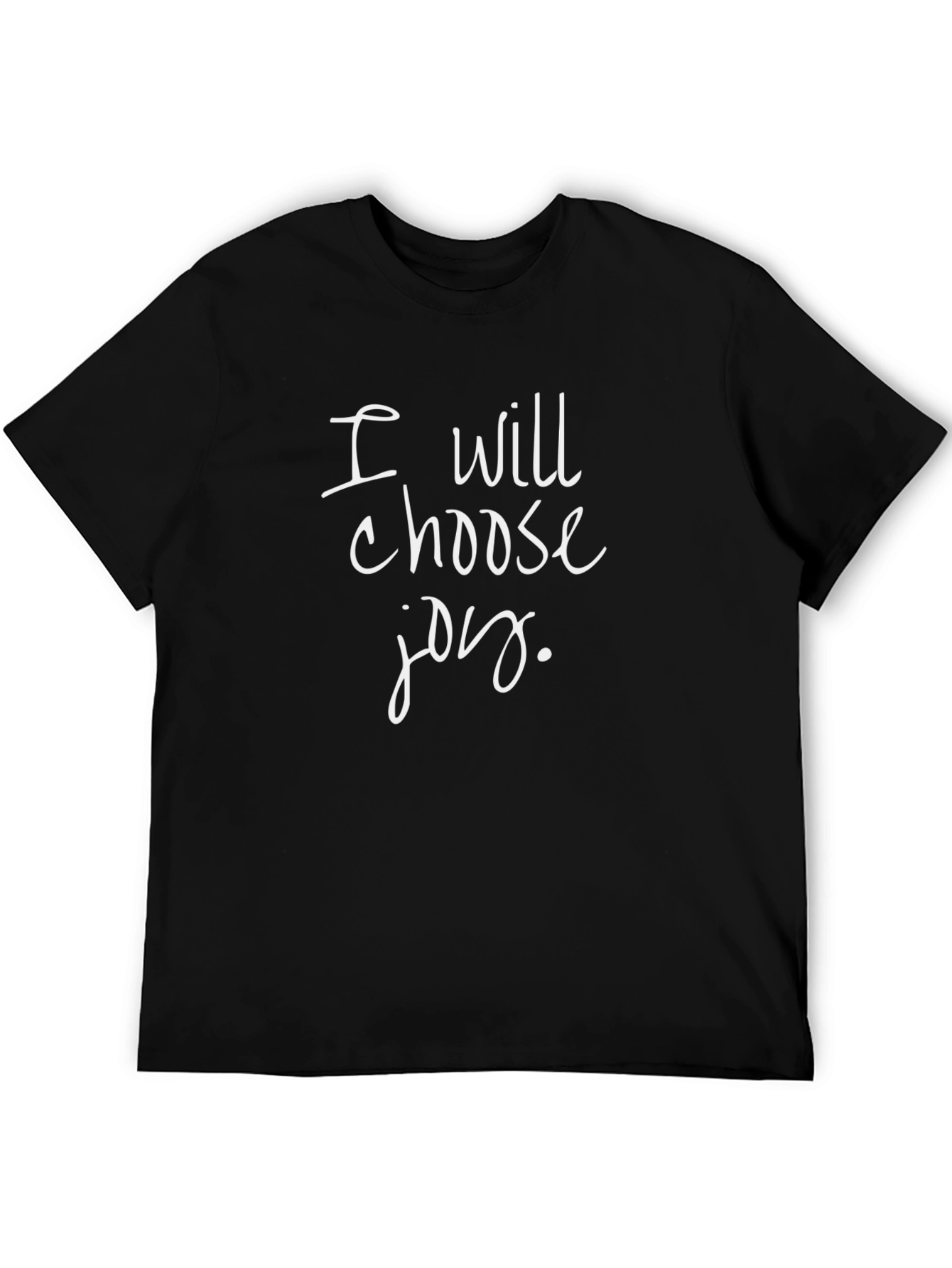 Choose Joy Graphic Tee - Black Cotton Casual Shirt