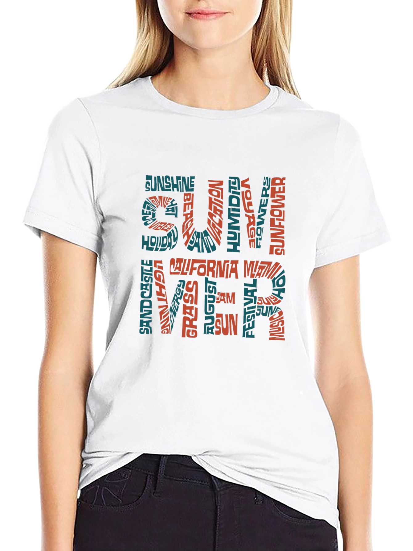 Summer Word Art Graphic T-Shirt