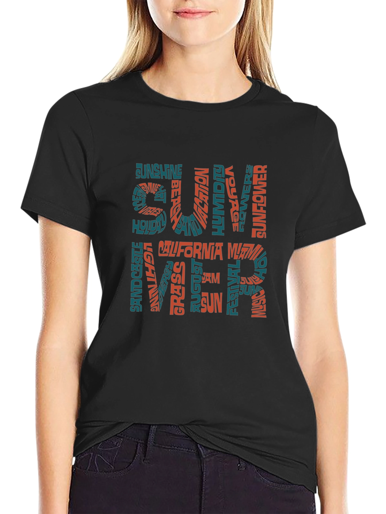 Summer Word Art Graphic T-Shirt
