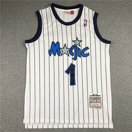 Men's Orlando Magic Penny Hardaway #1 White Hardwood Classics Swingman Jerseys