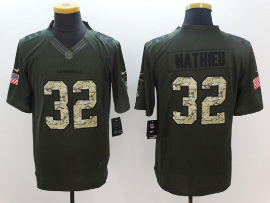 Men's Arizona Cardinals Tyrann Mathieu #32 Army Green Game Jerseys
