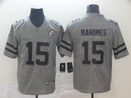 Men's Kansas City Chiefs Patrick Mahomes Gray Game Jerseys
