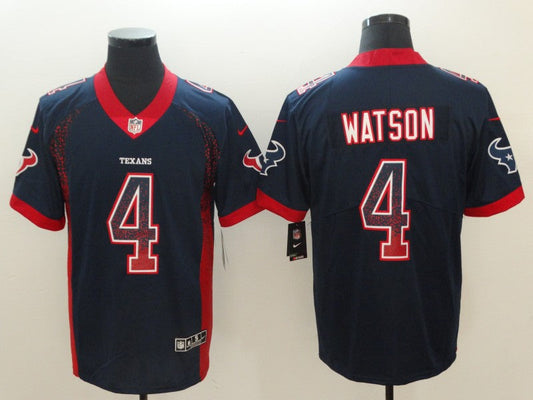 Men's Houston Texans Deshaun Watson #4 Navy Game Player Jerseys