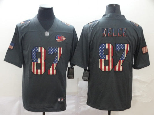 Men's Kansas City Chiefs Travis Kelce #87 Black Player Game Jerseys