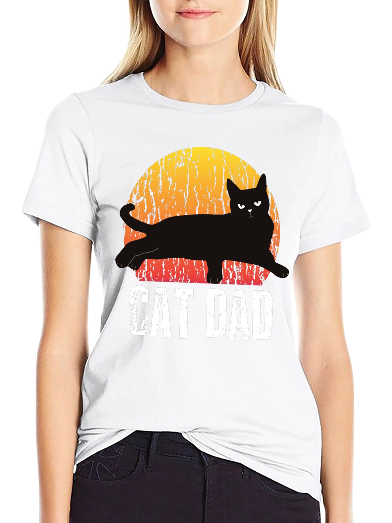Cat Dad Black T-Shirt