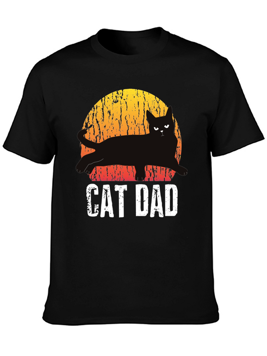 Cat Dad Black T-Shirt