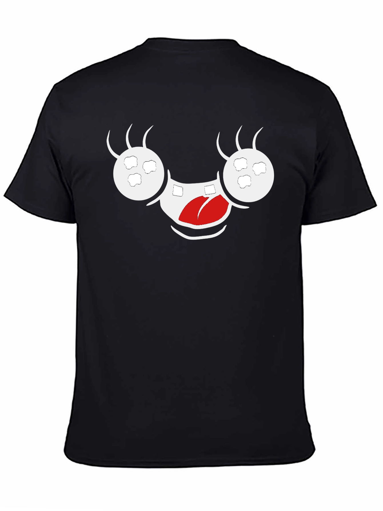 Funny Monster Face Black Graphic Tee