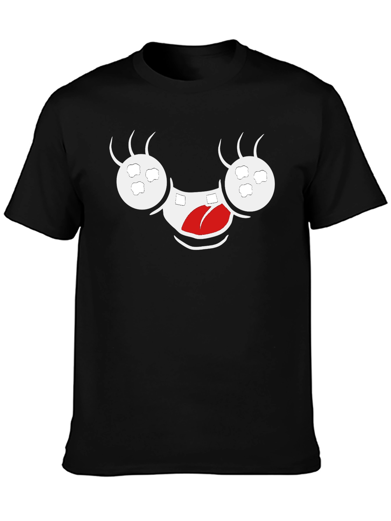 Funny Monster Face Black Graphic Tee