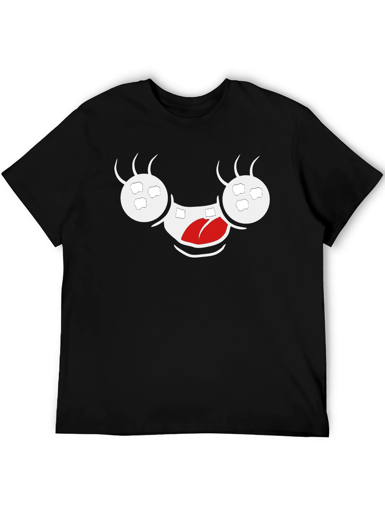 Funny Monster Face Black Graphic Tee