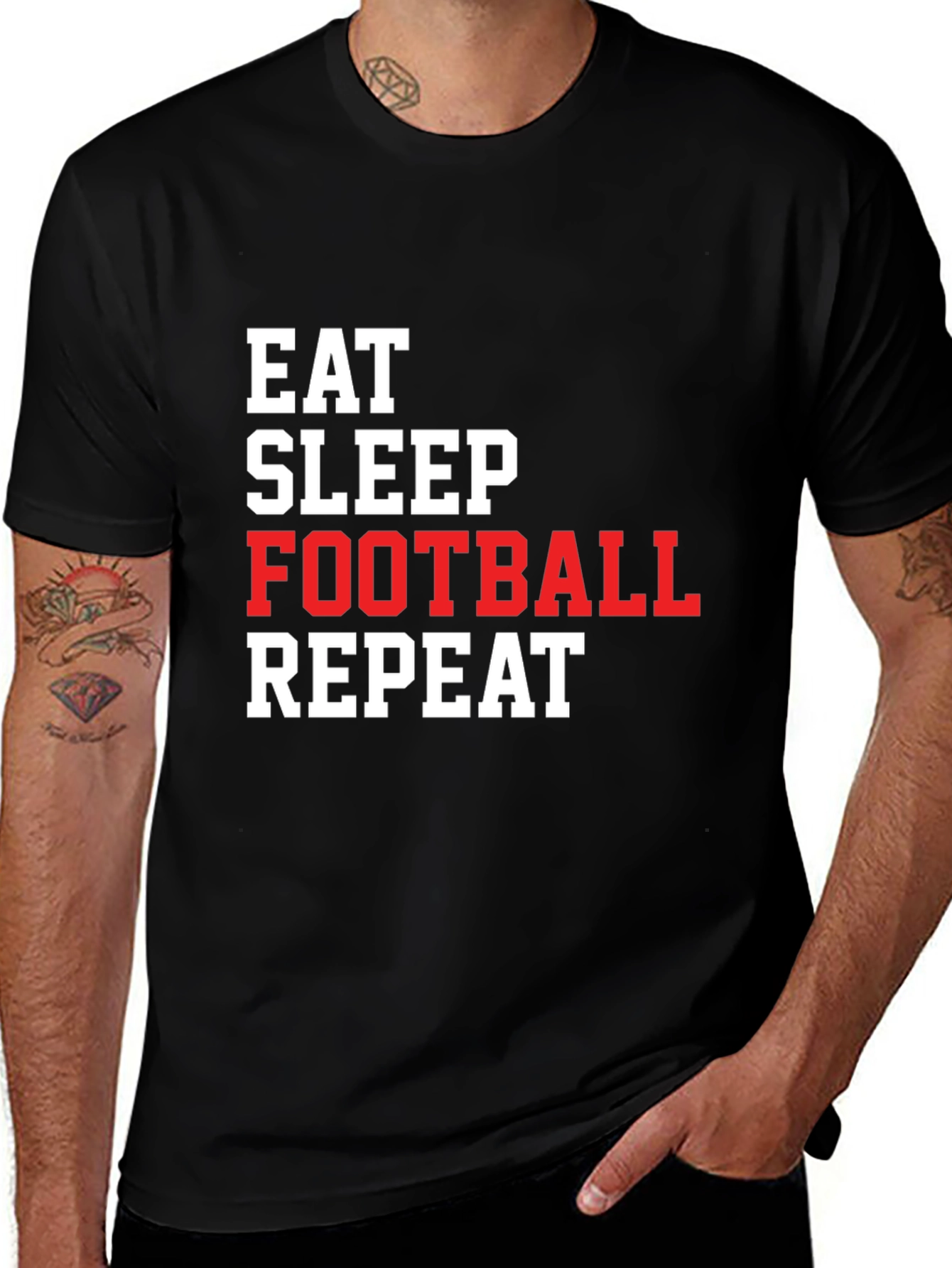 Eat Sleep Football Repeat Graphic Tee