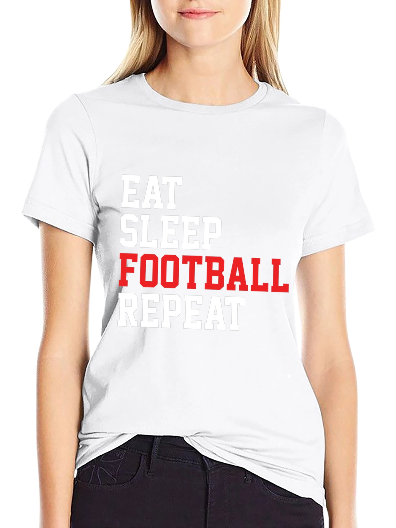 Eat Sleep Football Repeat Graphic Tee