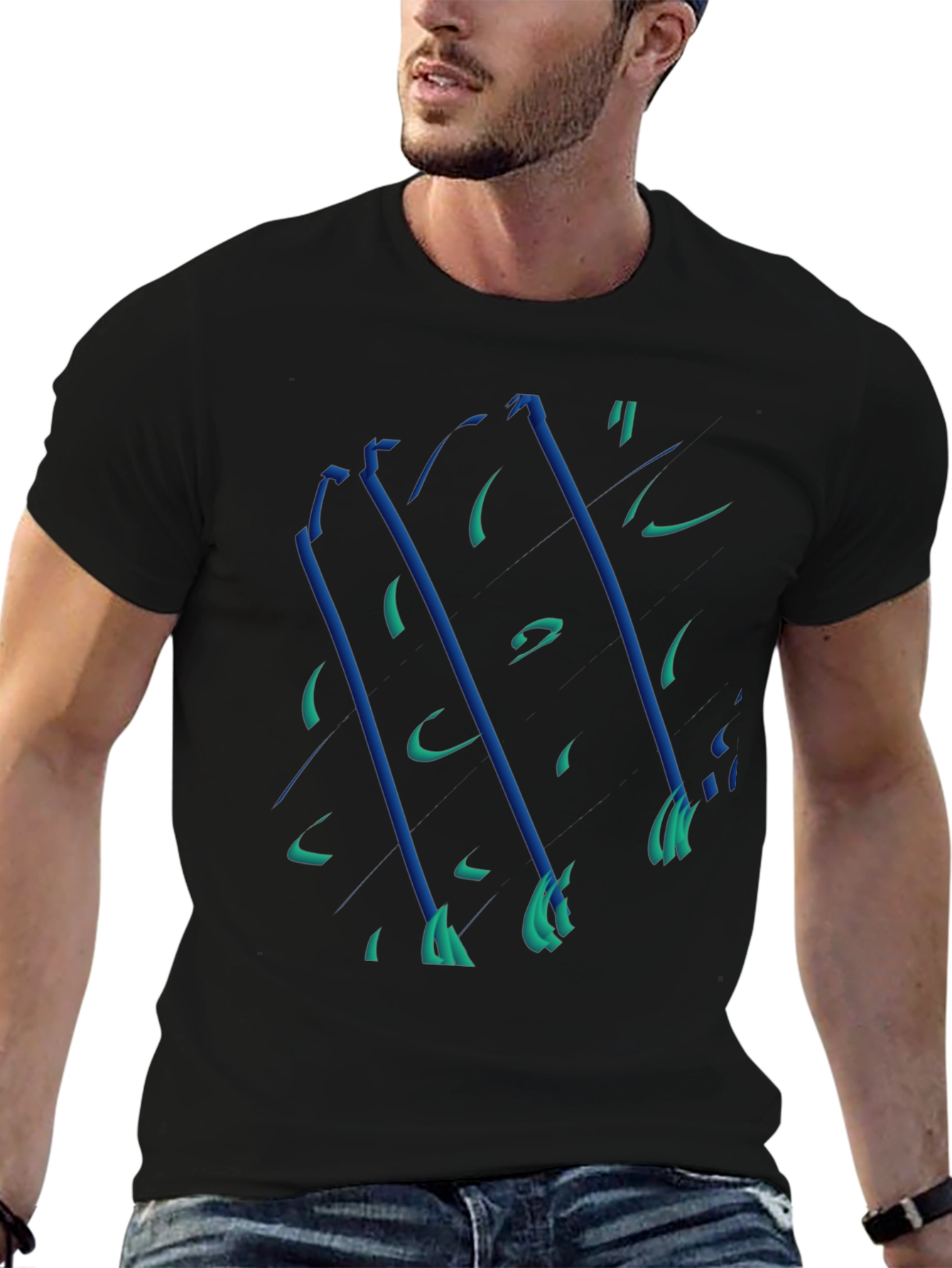 Abstract Graphic Tee - Modern Black T-Shirt