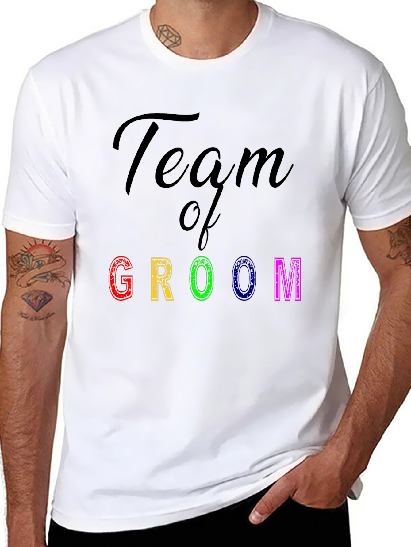 Team of Groom Black Graphic T-Shirt