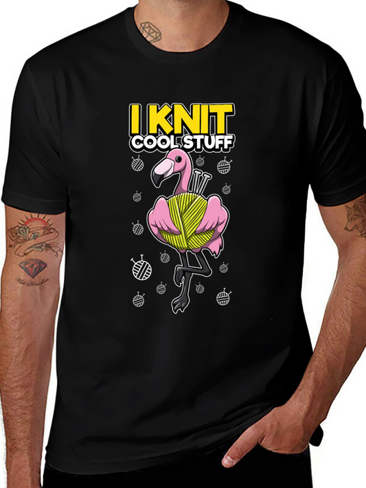 I Knit Cool Stuff T-Shirt - Flamingo Yarn