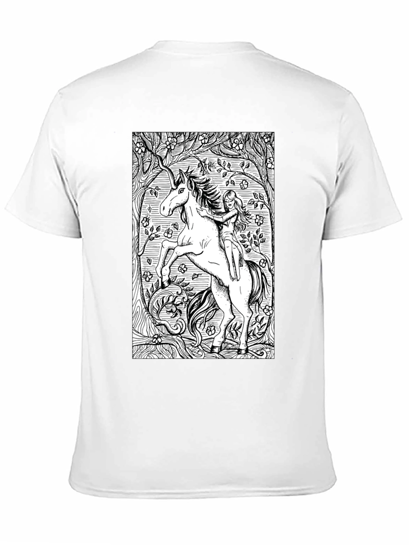 Unicorn & Maiden Graphic Black T-Shirt