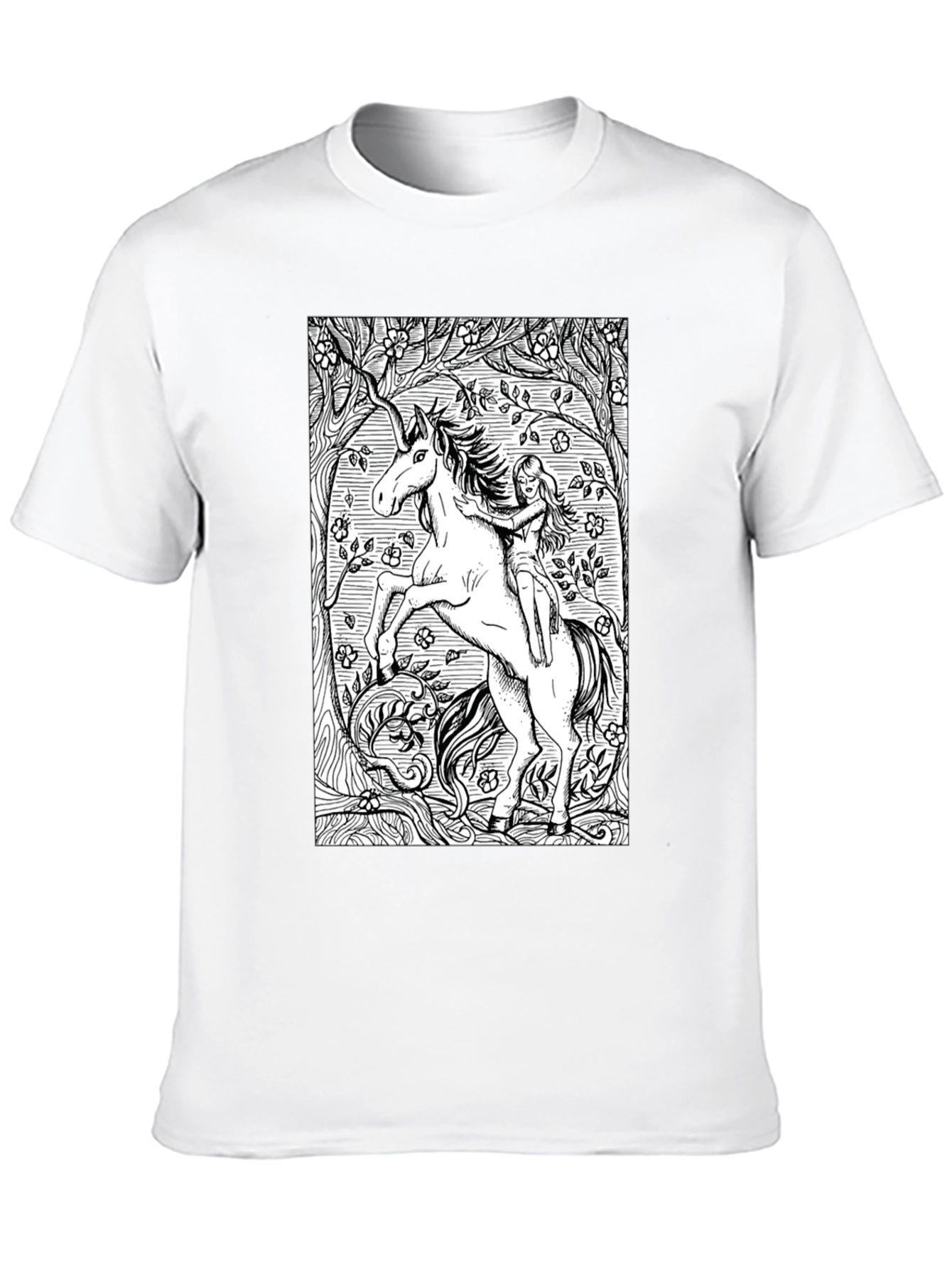 Unicorn & Maiden Graphic Black T-Shirt