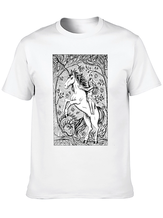 Unicorn & Maiden Graphic Black T-Shirt