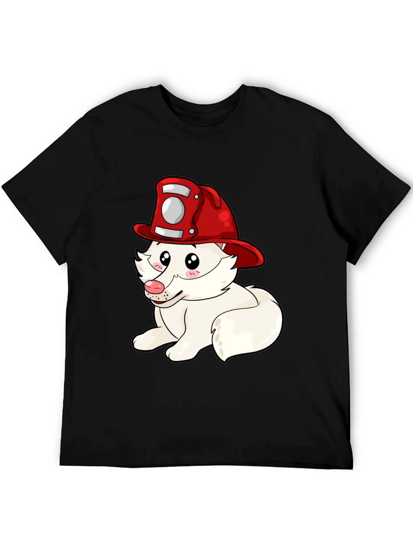Firefighter Puppy T-Shirt - Cute Cartoon Dog Tee